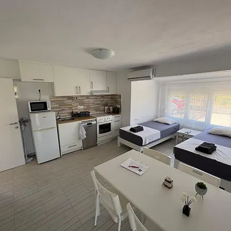 Sapphire , Beachfront Family For 4 With Private Garden, 1-minute Walk To The * Néa Meságkala