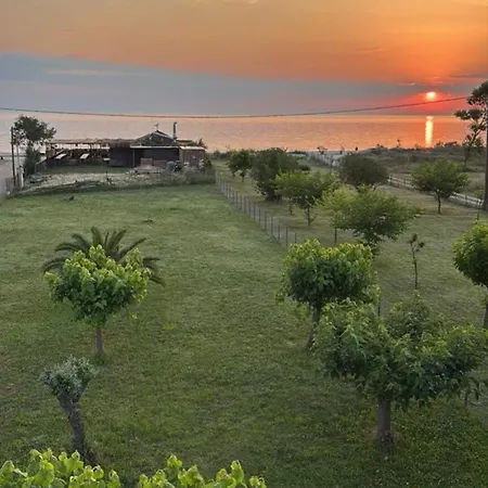 شقة Sapphire , Beachfront Family For 4 With Private Garden, 1-minute Walk To The