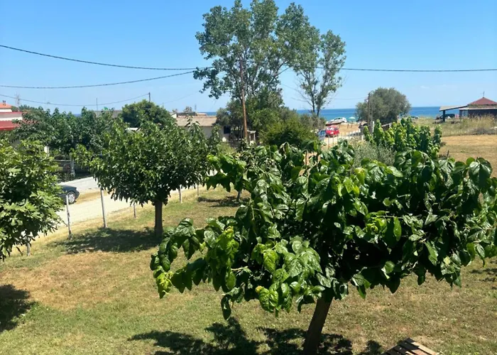 Sapphire , Beachfront Family For 4 With Private Garden, 1-minute Walk To The * Néa Meságkala